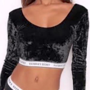 Crushed Velvet Victoria secret long sleeve crop top
